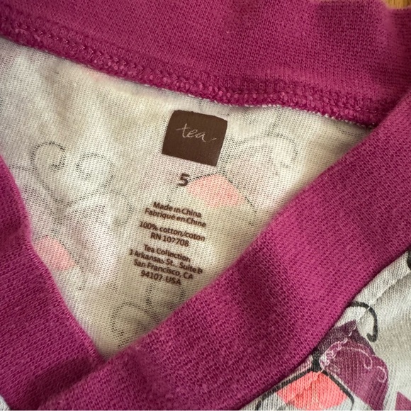 Tea Collection faux wrap Dress Pink Butterflies size 5 - Picture 2 of 5